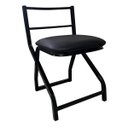 Ver imagem 2 de Kit 2 Cadeiras Banqueta Baixa Metal Estilo Industrial Assento Corino Preto
