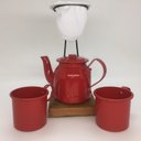 Ver imagem 1 de Kit de Café Egoista - Individual - Vermelho - Demolição - feito a mão