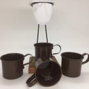 Ver imagem 1 de Kit de Café Egoista - Individual - 4 canecas Marrom - Demolição - feito a mão