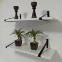 Ver imagem 1 de Kit 2 Prateleira 60x25 Parede Mdf com Alça Couro Suporte