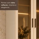 Ver imagem 2 de Cristaleira Armário Aéreo com 2 Portas de Vidro 70cm Milano Multimóveis MP2332 Vanilla/Reflecta
