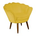 Ver imagem 3 de Poltrona Decorativa Estofada para Quarto Closet Pétala Veludo Mostarda - Lm Decor