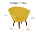 Ver imagem 5 de Poltrona Decorativa Estofada para Quarto Closet Pétala Veludo Mostarda - Lm Decor