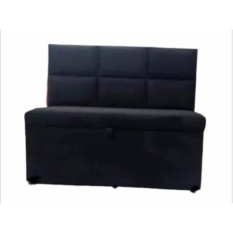 Conjunto Canto Alemão Baú Encosto Ripado Suede 150x150cm:vermelho