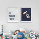 Ver imagem 1 de Kit 2 Quadros Decorativos Infinito e Além 44x34cm MDF