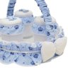 Kit Higiene 5 Peças Pvc Abajur, Cesta e Jogo de Potes Poá Coroas Azul - 3