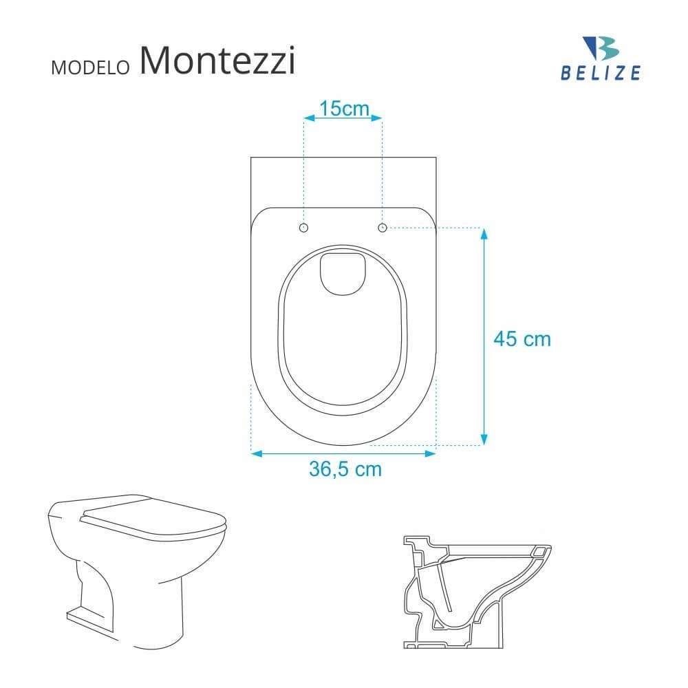 Assento Sanitário Laqueado Soft Close Montezzi Branco para Vaso Belize - 3