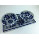 Ver imagem 1 de Conjunto de bandeja e 2 bowls feito e pintado a mão