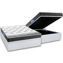 Ver imagem 1 de Cama Box Baú Casal: Colchão Espuma Probel D20 Guarda Costas Resistente Black + Base CRC Courano