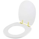 Ver imagem 2 de Tampa de Vaso Poliéster Eros Branco para Bacia Incepa com Ferragem Dourada