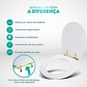 Ver imagem 5 de Tampa de Vaso Poliéster Eros Branco para Bacia Incepa com Ferragem Dourada