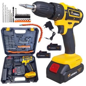 Parafusadeira e Furadeira de Impacto 2 Baterias de Lítio 20v 1.5ah com Maleta de Acessórios Hawk