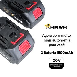 Parafusadeira e Furadeira de Impacto 2 Baterias de Lítio 20v 1.5ah com Maleta de Acessórios Hawk - 7