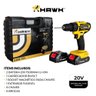 Parafusadeira e Furadeira de Impacto 2 Baterias de Lítio 20v 1.5ah com Maleta de Acessórios Hawk - 5
