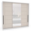Ver imagem 4 de Guarda Roupa Casal 220cm 3 Portas de Correr com Espelho 240856 Lisboa Politorno Móveis