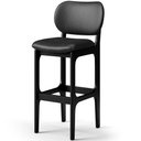 Ver imagem 3 de Kit 03 Banquetas Alta Para Cozinha Madeira Fixa Betta L02 Preto Couríssimo Preto - Lyam Decor