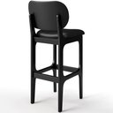 Ver mais imagens de Kit 03 Banquetas Alta Para Cozinha Madeira Fixa Betta L02 Preto Couríssimo Preto - Lyam Decor