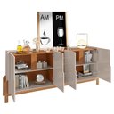 Ver imagem 6 de Sala de Jantar Lizz com Cristaleira e Buffet Aparador com Adega Off White/cedro - Casa D