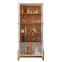 Ver imagem 3 de Sala de Jantar Lizz com Cristaleira e Buffet Aparador com Adega Off White/cedro - Casa D