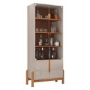 Ver imagem 2 de Sala de Jantar Lizz com Cristaleira e Buffet Aparador com Adega Off White/cedro - Casa D