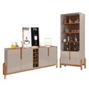 Ver imagem 1 de Sala de Jantar Lizz com Cristaleira e Buffet Aparador com Adega Off White/cedro - Casa D