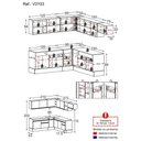 Ver imagem 5 de Armário de Cozinha Completa de Canto com Rodapé Veneza Multimóveis V2103 Preto/Branco