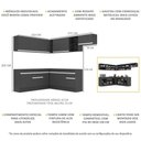 Ver imagem 4 de Armário de Cozinha Completa de Canto com Rodapé Veneza Multimóveis V2103 Preto/Branco