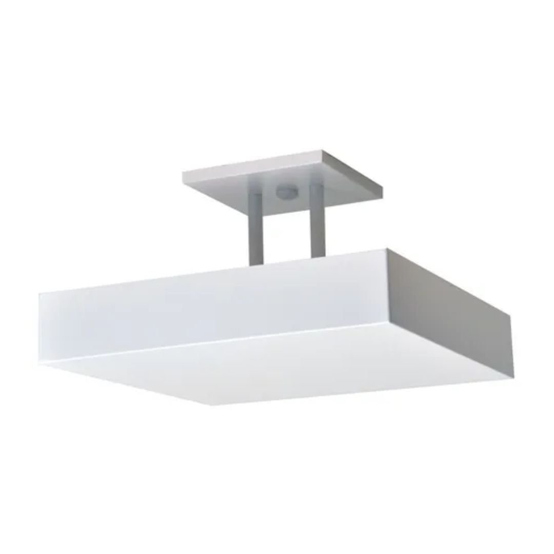 Plafon Sobrepor Luz Indireta Branco 50x50 para Sala - 2