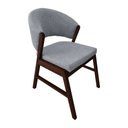 Ver imagem 3 de Kit 4 Cadeiras de Jantar Debora com 2 Banquetas Ana Madeira Maciça Castanho Premium Linho Cinza