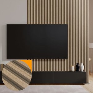 Kit 10 Painel Ripado Prime Madeira Pvc Carvalho Lisboa Dual Touch 2,9m X 16cm