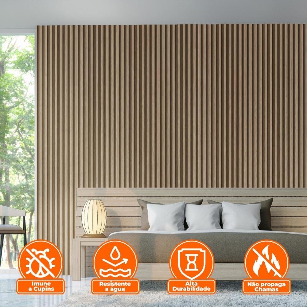 Kit 10 Painel Ripado Prime Madeira Pvc Carvalho Lisboa Dual Touch 2,9m X 16cm - 4