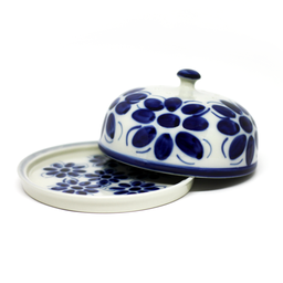 Queijeira Grande de Porcelana Feita e Pintada a mão - Monte Sião - 1