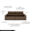 Ver imagem 3 de Sofá Retrátil 3 Lugares 224cm 2 Módulos Nero com USB Couro Cappuccino G52 - Gran Belo