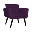 Ver imagem 1 de Poltrona Decorativa Sala e Recepção Geovana Suede Roxo - LM DECOR