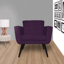 Ver imagem 3 de Poltrona Decorativa Sala e Recepção Geovana Suede Roxo - LM DECOR