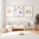 Ver imagem 2 de Kit 3 Quadros Decorativos Infantil - Boho Encantado NO2 - 40x60 - Moldura Madeira