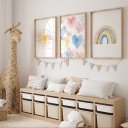 Ver imagem 3 de Kit 3 Quadros Decorativos Infantil - Boho Encantado NO2 - 40x60 - Moldura Madeira
