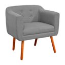 Ver imagem 2 de Kit 02 Poltronas Julia Linho Cinza A26 Pés Palito Castanho