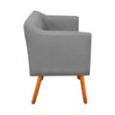Ver imagem 4 de Kit 02 Poltronas Julia Linho Cinza A26 Pés Palito Castanho