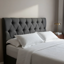 Ver imagem 2 de Cabeceira Estofada Capitonê Casal 140x50cm na Cor Cinza - Alto Conforto e Elegância para o Seu Lar