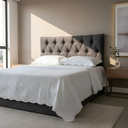 Ver imagem 3 de Cabeceira Estofada Capitonê Casal 140x50cm na Cor Cinza - Alto Conforto e Elegância para o Seu Lar