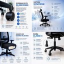 Ver mais imagens de Conjunto 2 Peças Mesa em L com Gavetas e Cadeira Ergonômica 190cm Dubai Preto