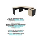 Ver imagem 7 de Conjunto 2 Peças Mesa em L com Gavetas e Cadeira Ergonômica 190cm Dubai Preto