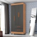 Ver imagem 5 de Guarda Roupa Solteiro Lite 3 Portas Nature Cinza – Móveis Leão