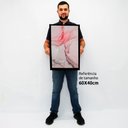 Ver imagem 2 de Quadro Decorativo Caixa Alta com Vidro Abstrato Aquarela Rose TaColado Moldura Branca 40x60cm