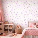 Ver imagem 1 de Adesivo de Parede Borboletas e Flores Decoração Quarto Infantil Menina