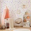 Ver imagem 2 de Adesivo de Parede Borboletas e Flores Decoração Quarto Infantil Menina
