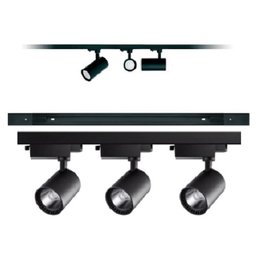 Trilho Eletrificado 1 Metro Preto Com 3 Spots Led 7W 3000K - 6