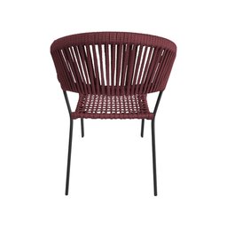 Kit 4 Cadeira Gourmet Corda Náutica Vermelho Bordô Base Alumínio Sofia Linha Plus - 3