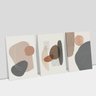 Quadros Decorativos Geométrico Abstrato Terracota Formas Mosaico Efeito Textura Neutra Cinza Bege -  - 2